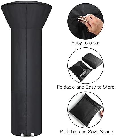 Patio Heater Covers with Zipper and Storage Bag, Waterproof, Wind-Resistant - Image 3