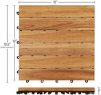 Yaheetech 54PCS Deck Tiles Acacia Wood Interlocking Outdoor Flooring - Image 3