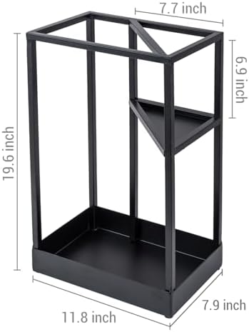 MyGift 20 Inch Tall Modern Brass Tone Metal Geometric Freestanding Entryway - Image 5