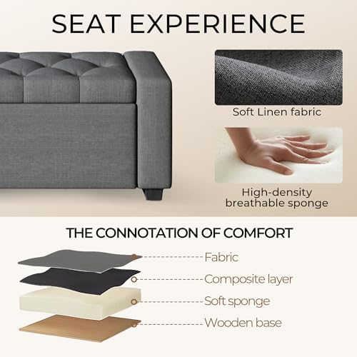 Storage Ottoman Bench, Large Entryway Ottoman - Image 4