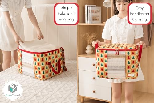 Chaos Cleared Canvas Storage Bags Designer Organizer 2 Pack – Seasonal Storage - Image 3