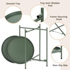 2-Tier Round End Side Table, Small Metal Side Table - Image 4