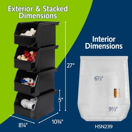 ReadySpace Medium-Tall Stackable Plastic Storage Bins - Image 2