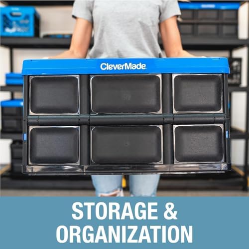 CleverMade Collapsible Storage Bins, 62L 3 Pack, 100 lb Stackable - Image 7