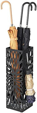 SONGMICS Umbrella Stand, Steel Square, Detachable Drip Tray, 4 Hooks by SONGMICSbySONGMICSHOME