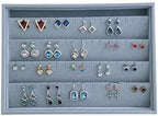 Premium Quality Grey Velvet Stackable Organizer Tray Earrings Jewelry Storage - Image 4