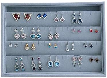 Premium Quality Grey Velvet Stackable Organizer Tray Earrings Jewelry Storage - Image 4
