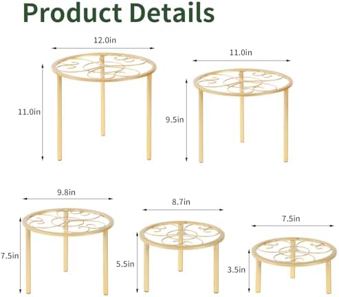 5 Pack Metal Plant Stands, Plant Shelf, Plant Holders - Image 5