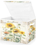 Bolaz Storage Bins with Lids and Handles, Sunflower Stamp Storage Box Basket by Unknown