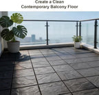 JJWOOD Stone-Look Interlocking Deck Tiles, Matte Rock Texture Outdoor Floor - Image 6