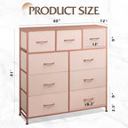 WLIVE Tall Dresser for Bedroom, 9 Drawer Chest of Drawers - Image 3