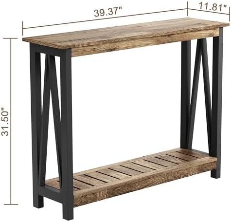 ChooChoo Farmhouse Console Table, Narrow Sofa Table - Image 2