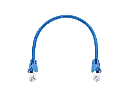 Monoprice Cat6A 1ft Blue Patch Cable Double Shielded 26AWG 10G Pure Bare Copper - Image 4