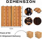 Solid Acacia Wood Interlocking Deck Tiles, 12 x 12 Inch Waterproof Snap - Image 2