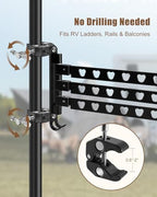 RV Clothes Drying Rack 180° Swivel Arms 90° Fold-Up - Image 5