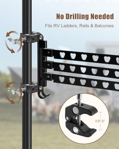 RV Clothes Drying Rack 180° Swivel Arms 90° Fold-Up - Image 5