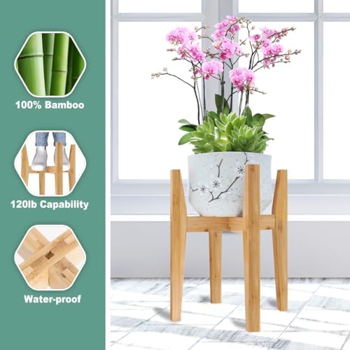 Rnined Plant Stand Indoor, Bamboo Plant Shelf, Adjustable Corner Plants Flower - Image 3