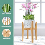 Rnined Plant Stand Indoor, Bamboo Plant Shelf, Adjustable Corner Plants Flower - Image 3