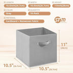 STORAGE MANIAC Storage Cubes, 11 Inch 10 Pack Collapsible Fabric Shelf Bins - Image 5