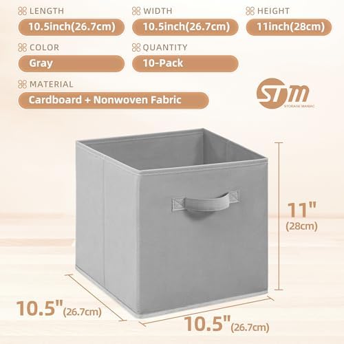 STORAGE MANIAC Storage Cubes, 11 Inch 10 Pack Collapsible Fabric Shelf Bins - Image 5