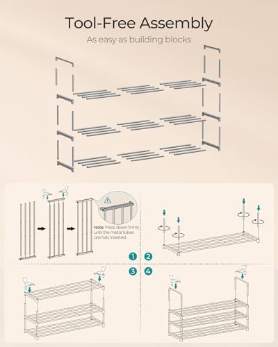 SONGMICS Shoe Rack, 3-Tier Shoe Organizer, Metal Storage Shelf - Image 5