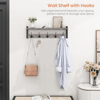Homode Wall Hooks With Shelf, 24 Inch Coat Rack Wall Mount - Image 2