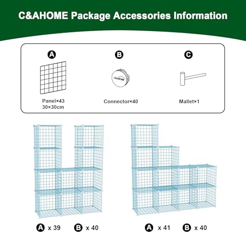 C&AHOME Wire Cube Storage, 12 - Image 7