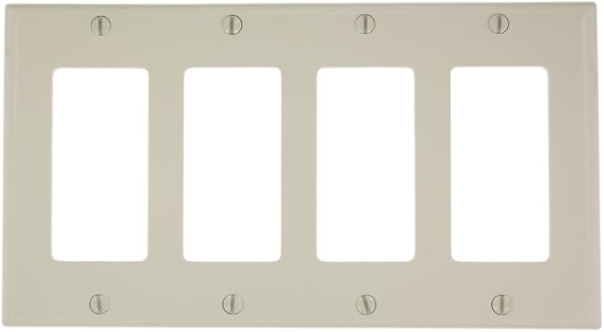 Leviton 4-Gang Decora/GFCI Device Wallplate, Standard Size, Thermoplastic Nylon by Leviton