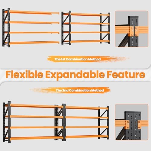 60” Wide Heavy Duty Metal Garage Shelving, Adjustable Storage Shelf - Image 5