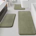HUXMEYSON Bathroom Rugs Sets 3 Piece, Non-Slip & Quick Dry Bath Mat Set by HUXMEYSON