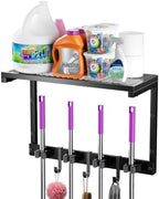 Heavy Duty Broom Holder Wall Mount, All-Metal Mop Rack by YUWANTING