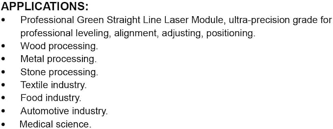 Green Line Laser Module, Class 1, Fan Angle >120°, 1~20 meters work distance - Image 5