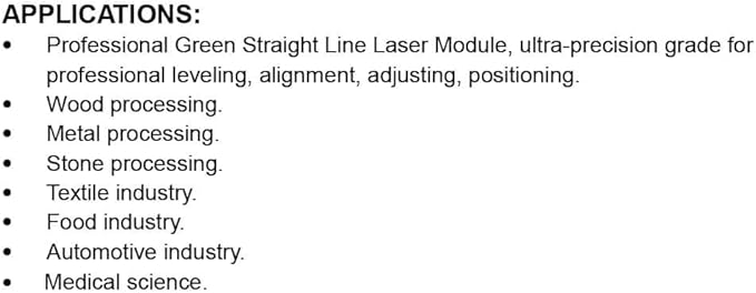 Green Line Laser Module, Class 1, Fan Angle >120°, 1~20 meters work distance - Image 5