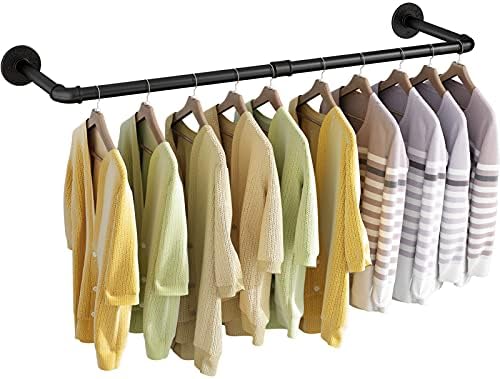 Wall Mounted Clothes Rack 38.4in, Industrial Pipe Wall Mount Clothing Rack by UlSpeed