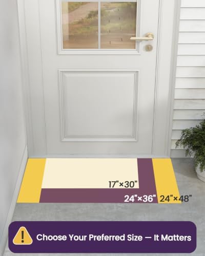 DEXI Front Door Mat Outside Entrance 24x36 Rubber Entry Doormat Maze Blue - Image 3