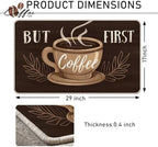 But First Coffee Themed Decorative Front Door Mat, Welcome Doormat - Image 2