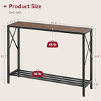Tajsoon Console Table 41.8", 2 Tier Industrial Entryway Table - Image 3