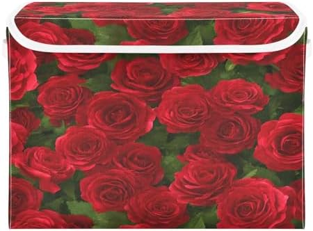 Bolaz Red Rose Leaves Pattern Storage Bins - Image 2