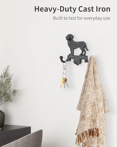 Cast Iron Dog Wall Hooks for Hanging, Heavy Duty Dog Leash Holder for Wall - Image 5