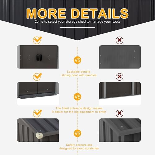 Shintenchi 5x3 FT Outdoor Storage Shed - Image 3