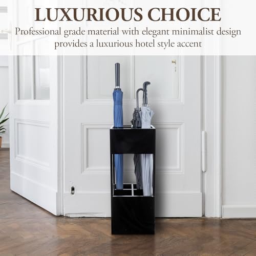 MyGift Premium Hotel Series Opaque Black Acrylic Freestanding Umbrella Holder - Image 2