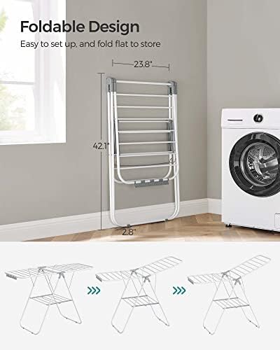 SONGMICS Clothes Drying Rack, Foldable Space-Saving Laundry Drying Rack - Image 4