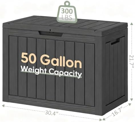 Outdoor Storage Box, Resin Deck Boxes outdoor, Waterproof Storage Box Lockable - Image 2