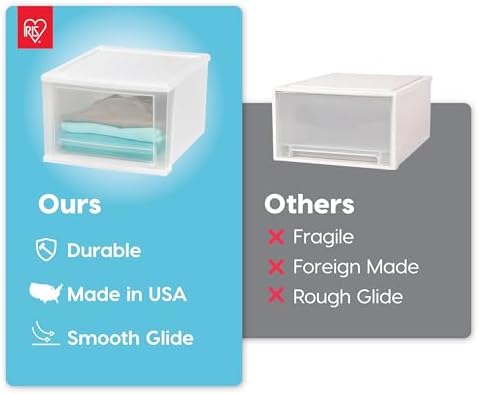 IRIS USA 4-Pack, 17 Qt. Medium Stacking Drawer Storage Organizer - Image 5