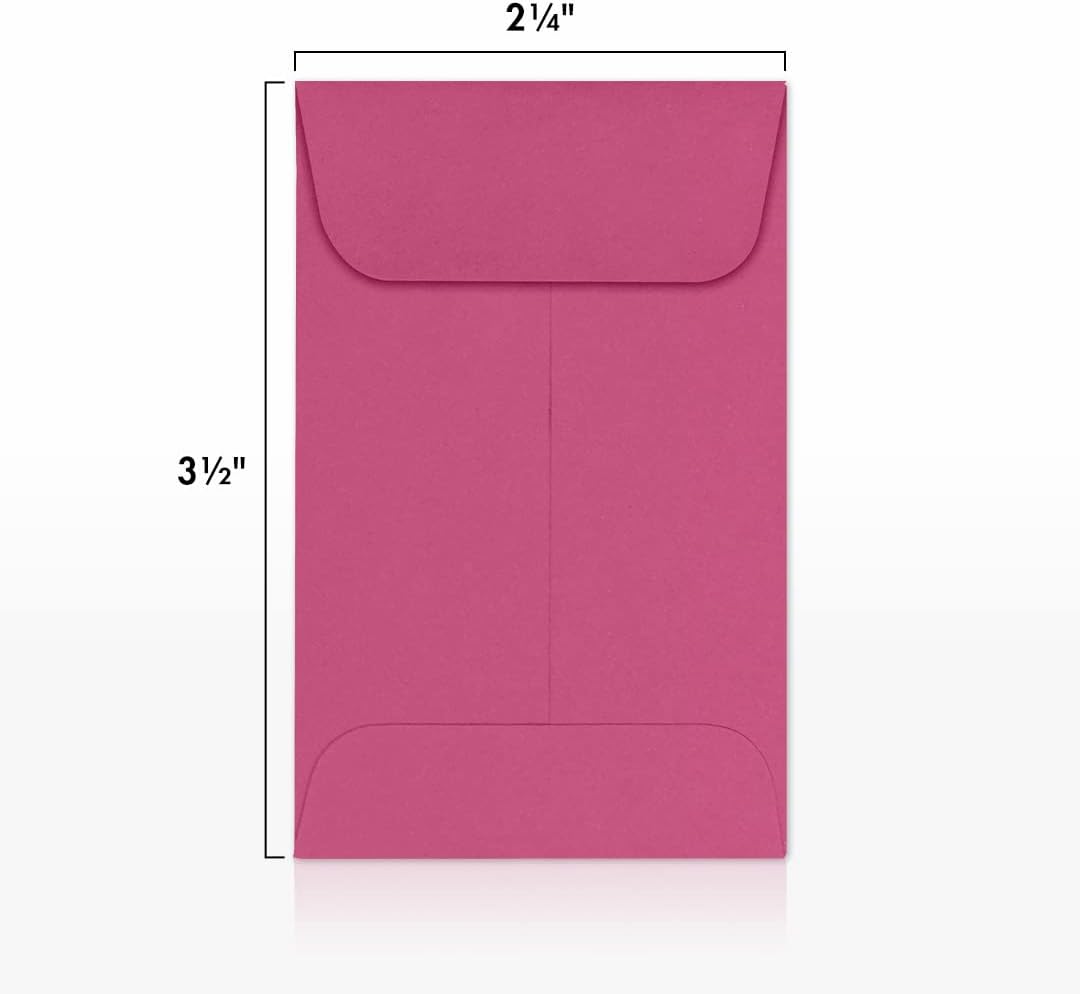 LUXPaper #1 Coin Envelopes | 2 1/4" x 3 1/2" | Magenta Pink | 80lb. Text | 250 Qty