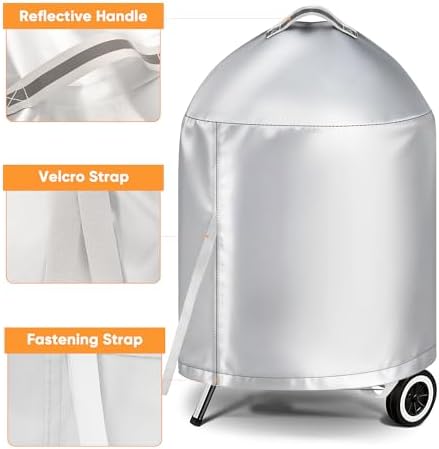 iCOVER Grill Cover for Weber 22 Inch Charcoal Kettle- Heavy Duty Waterproof BBQ - Image 4