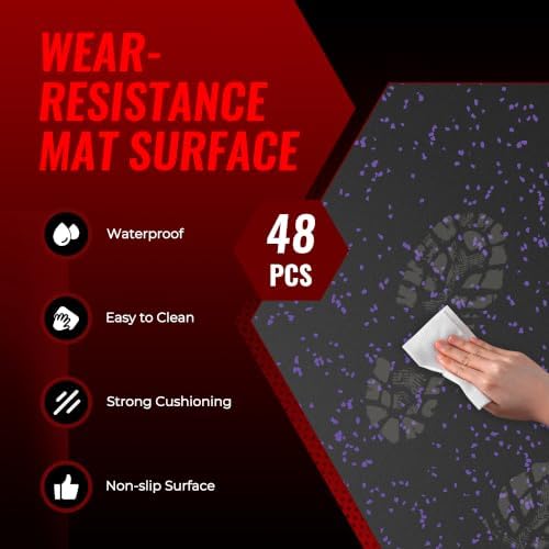SUPERJARE 0.79'' Extra-Thick 48 Pcs 192 Sq Ft Exercise Equipment Mats - Image 6