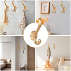 4 Pack Coat Hooks Wall Mount Heavy Duty Utility Retro Double Hooks - Image 5