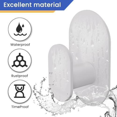Aikzik Adhesive Towel Hooks - 26LB Heavy Duty Wall Sticky Waterproof Hooks - Image 5