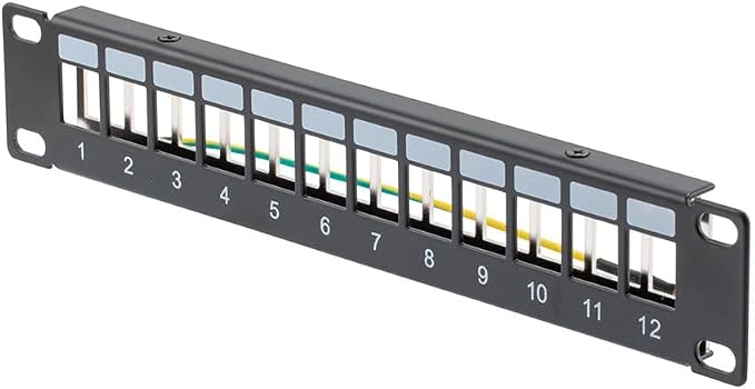 NavePoint 10 Inch Wide 12-Port Modular Patch Panel by NavePoint
